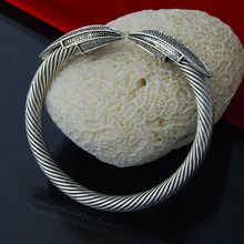 2018 viking bracelet 925 silver bangles double golden ball beads head Nation style cuff bracelets bangle for women men pulseiras 2024 - buy cheap