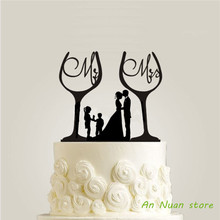 Happy family Style Cake Topper Bride and Groom Wedding Cake Topper with one Girl and One Boy Black Acrylic Wedding Decoration 2024 - buy cheap