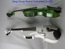2 pcs cores diferentes (branco/verde) elétrica & acoustic violino 4/4 #7850 2024 - compre barato
