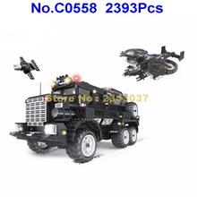 C0558 2393pcs Swat Police Riot Armoured Vehicle Building Block Toy 2024 - buy cheap