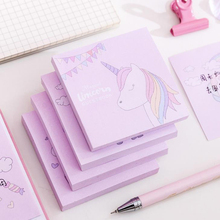 1 Pcs Kawaii Rainbow Unicorn Square Paper Memo Pads Sticky Notes Memo Notebook Stationery Papelaria Escolar School Supplies 2024 - buy cheap