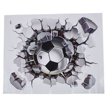 3D Наклейка на стену «футбольный мяч» ПВХ Искусство Футбол трещина наклейка для мальчиков Декор для комнаты 2024 - купить недорого