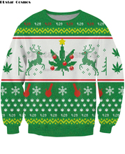 Новинка, забавный рождественский свитер с 3d принтом лося и снежинок, женский мужской джемпер, пуловеры, толстовки унисекс, топы, верхняя одежда 2024 - купить недорого