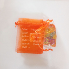 1000 шт оранжевые подарочные сумки для ювелирных изделий и упаковки Сумка из органзы сумка на шнурке Свадебные/женские дорожные сумки для хранения 2024 - купить недорого