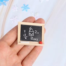 Mini modelo chalkboard miniaturas 1:12 acessórios do quarto das crianças diy acessórios pequeno blackboard 2024 - compre barato