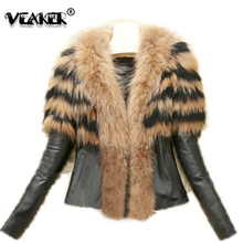 2022 Faux Fur Coat Jacket Womens Winter PU Leather Fur Coats Female Slim Short Fluffy Overcoat Hairy Outerwear noble jackets new 2024 - buy cheap