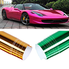 Gold/Green/Rose Red Chrome Mirror Vinyl Wrap Film Car Sticker Decal Sheet Bubble Free 6x60" 2024 - buy cheap