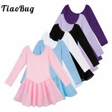 TiaoBug-vestido profesional de tutú de manga larga para niñas, leotardo de Ballet para gimnasia, para chico, bailarina, para baile 2024 - compra barato
