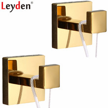 Leyden 304 Stainless Steel Golden Finish 2 Robe Hooks Set Wall Mounted Clothes Hat Towel Hooks 2pcs Bathroom Accessories 2024 - buy cheap