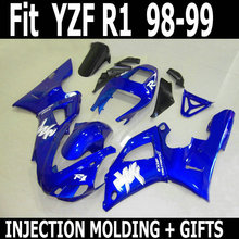 Kit de carenado para motocicleta YAMAHA, pieza de inyección, azul, R1 98 99, 100%, 1998, 1999 2024 - compra barato