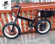 Электрический горный велосипед Kalosse, 20*4,0 дюймов, складная рама, 48 В, 1000 Вт, 27 скоростей 2024 - купить недорого