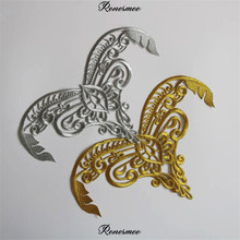 2Pcs Big Size Gold Silver Applique Clothing Embroidery Patch Fabric Adhesive Sticker Iron On Patch Craft Sewing Repair 30.5X17cm 2024 - buy cheap