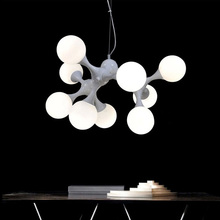 DNA креативные стеклянные шаровые подвесные светильники приспособление современные DIY украшения дома столовая железная Подвесная лампа G9 Лампа 2024 - купить недорого