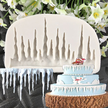 Molde de silicona con borde de pastel para decoración de tartas, molde de hielo con forma de carámbano para fondant 2024 - compra barato