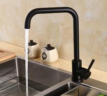 Black stainless steel kitchen Faucet 360 Degree Swivel Single Handle Vessel Sink Vintage Kitchen Mixer Tap 369 2024 - buy cheap