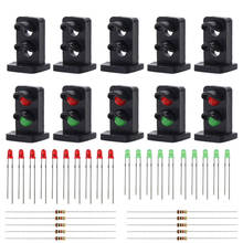 JTD19 10 sets Target Faces With LEDs Railway Dwarf Signal HO OO Scale 2-light Ground Signals Traffic Light Red/Green 2024 - buy cheap
