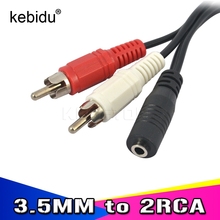 20pcs/lot 3.5mm Stereo Audio For Female Jack To Standard 2 RCA Male Socket Headphone 3.5 Y Adapter Cable Wholesale 2024 - buy cheap