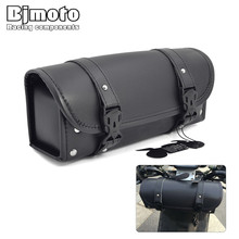 BJMOTO Universal Motorcycle Bag Saddle Side PU Leather Luggage Bag Storage Tool Pouch For Harley Cruiser Touring Saddlebag Bike 2024 - buy cheap