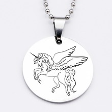 2022 Trendy Stainless Steel Jewelry Unicorn Angel Necklace Keychain Gift For Lady Drop Shipping Accepted YP6334 2024 - buy cheap