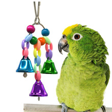 Squirrel Parakeet Birds Toys Parrot Bird Toys Metal Ring Bell Hanging Cage Toys For Parrot Bird Accessories 2024 - buy cheap