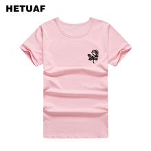 HETUAF-Camisetas estampadas con rosas para mujer, ropa Ulzzang Hipster Harajuku para mujer, Tops informales Tumblr, 2018 2024 - compra barato