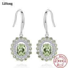 High Jewelry Earrings In Sterling Silver Olive Emerald Earrings For Women Engagement Wedding Gifts 2024 - buy cheap