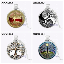 XKXLHJ Tree Life Art Pendant statement Necklace Photo of Glass Cabochon Charm choker Necklace for women gifts jewelry 2024 - buy cheap