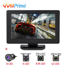 AMPrime 4,3 "экран автомобильный монитор заднего вида HD TFT ЖК-цифровой дисплей для заднего вида камера заднего вида Автостоянка резервный обратный 2024 - купить недорого