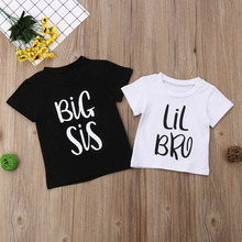 Shirerty Big/Little Sis Baby Boy Girls Kids Summer T-shirt Big Sister/Litttle Brother Matching T-Shirt Clothes 0-10Y 2024 - buy cheap