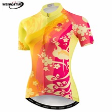 Weimostar Yellow Womens Cycling Jersey Shirt Summer mtb Bike Jersey Quick Dry Cycling Clothing Racing Sport Bicycle Clothes 2024 - buy cheap