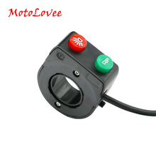 MotoLovee-Interruptor de bocina de luz de doble función, interruptor de encendido y apagado negro de 12V para Faro de motocicleta, 22mm 2024 - compra barato