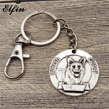 New Vintage Welsh Corgi Keychains Antique Silver Plated Welsh Corgi Key Chains Keyrings Pet Dog Jewellery 2024 - buy cheap