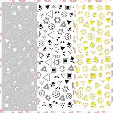 1 Sheet Triangle Square Six horns Line Graph  Pattern Adhesive Nail Art Stickers Decals DIY  Tips F308# Gold Silver Black White 2024 - buy cheap