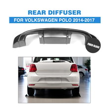 FRP черный диффузор, губа на задний бампер спойлер для Volkswagen VW Polo Стандартный только 2014-2017 стайлинга автомобилей 2024 - купить недорого