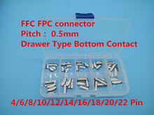 50pcs FFC FPC connector 0.5mm 4/6/8/10/12/14/16/18/20/22 Pin Drawer Type Bottom Contact Flat Cable Connector Socket Sets 2024 - buy cheap