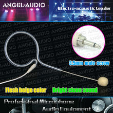 High Quality Flesh Beige Earhook Male Screw Thread Lock 3.5 mm Jack Plug Headset Microphone For Wireless BodyPack Transmitter 2024 - buy cheap