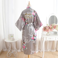BZEL Mother Of The Bride Robe Maid Of Honor Robe Bride With Shine Gold Letter Kimono Satin Bride Robe Sexy Wedding Party Dresses 2024 - buy cheap