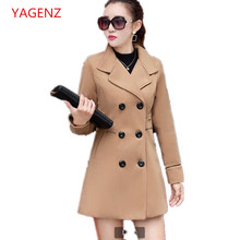 Women tops Students coat Autumb dress NEW 100% High quality Imitation of cashmere Double-breasted Women clothes BN2237 YAGENZ 2024 - buy cheap