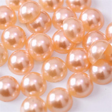MHS.SUN tamaño 1,5mm-14mm Color melocotón DIY ABS perla de imitación a la mitad perlas de plástico planas sueltas para decoración de uñas 2024 - compra barato