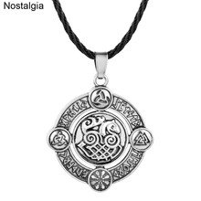 Nostalgia Norse Viking Sleipnir Horse Odin Horn Triquetra Valknut Helm Of Awe Elder Futhark Runes Amulet Pendants Necklaces 2024 - buy cheap