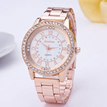 2019 Women Dress Watches Geneva Stainless Steel Watch Women Unisex Rhinestone Luxury Casual Men Quartz Wristwatch Relojes Mujer 2024 - buy cheap