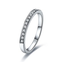 Anel de noivado com miçangas, anel em ouro sólido 14k sintético de diamante para mulher, formato real, dourado sólido 2024 - compre barato