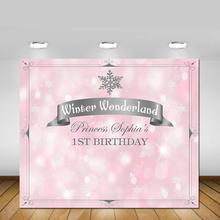 Custom Winter Wonderland Party  Snowflakes Wall backdrops polyester or Vinyl cloth Computer print birthday background 2024 - buy cheap