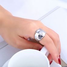 Fashion Titanium Steel CZ Crystal Ring Handwear for Women with Index Finger Jewelry in Europe and America Trendy Fashion LR1080 2024 - buy cheap