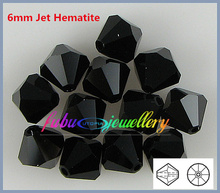 Free Shipping! 288pcs/Lot,  AAA Chinese Top Quality 6mm Jet Black Crystal Bicone Beads 2024 - buy cheap