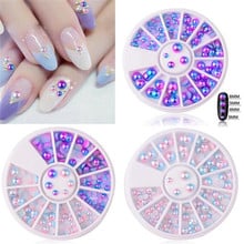 Nail Rhinestone Colorful Crystal Nail Studs Nail Beads For Nail Art 3D Decoration Stone In Wheel Nail Multi-design Rhinestones 2024 - buy cheap