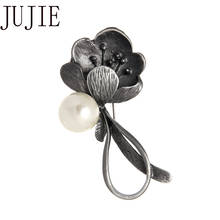 JUJIE Vintage Design Flower Brooches For Women 2020 Wedding Bouquets Classic Matel Pearl Brooch Pins Plant Jewelry Dropshipping 2024 - buy cheap