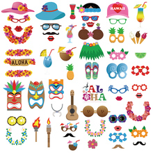 60 peças decorações havaianas tropicais luau, adereços para decoração de festa de aniversário do havaí, decoração de cabine de foto aloha pz104 2024 - compre barato