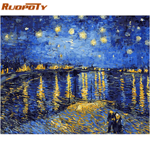 RUOPOTY Frame Abstract River DIY Painting By Numbers Calligraphy Painting Acrylic Paint By Number For Home Decor 40x50cm Artwork 2024 - buy cheap