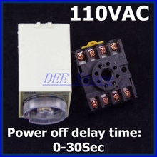 110VAC Power off delay timer ST3PF Delay Relay Range 0-30 seconds with Socket Base PF083A 2024 - buy cheap